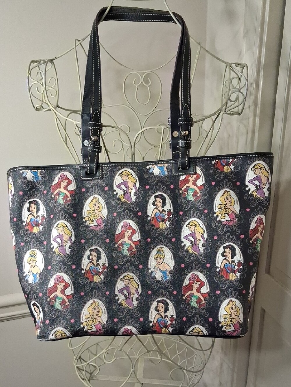 Dooney & Bourke Black Disney Princess Print Tote - Picture 3 of 9